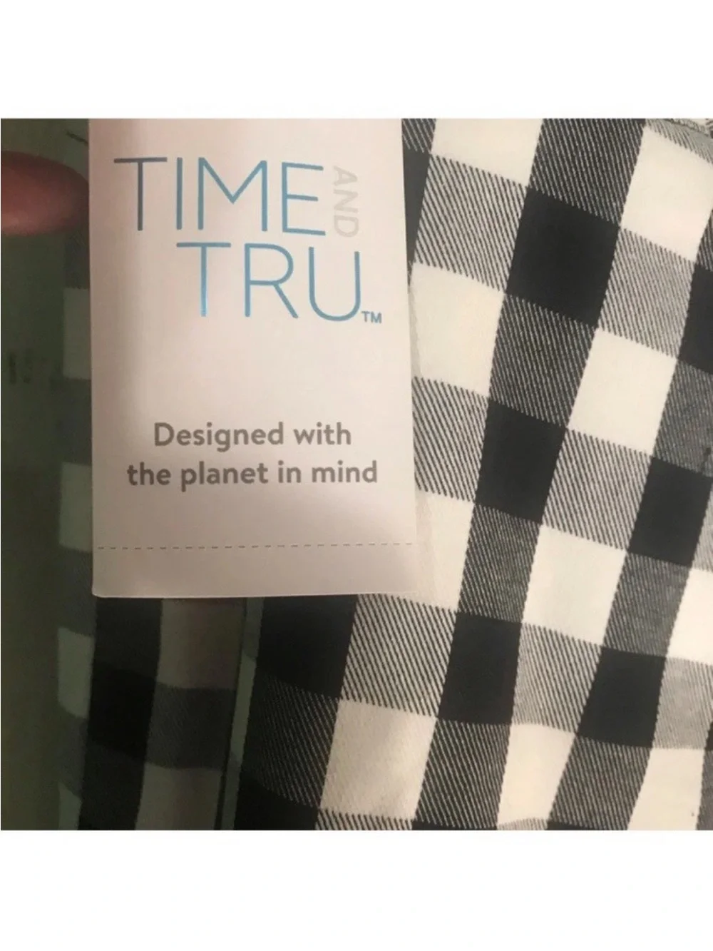 Time and Tru Black & White Gingham Women’s Bermuda Shorts